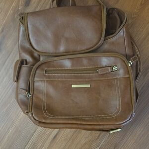 Brown Leather Backpack